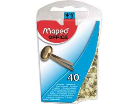 Maped Attaches parisiennes à tête ronde, en laiton, 17 mm
