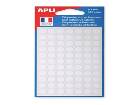 APLI Pastille de signalisation, diamètre: 8 mm, blanc