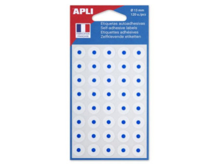 APLI Oeillets adhésifs en pochette blanc, diamètre: 13 mm