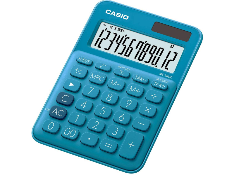 CASIO Calculatrice de bureau MS-20UC-BU, bleu