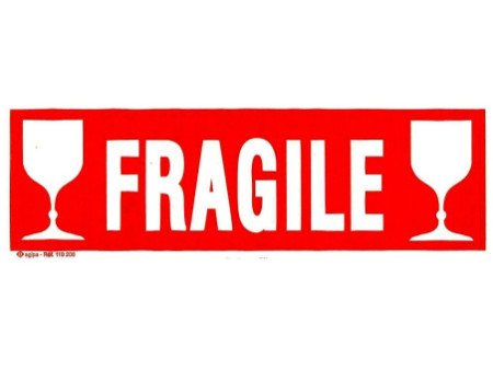 APLI Etiquette de signalisation 'FRAGILE', écriture blanche