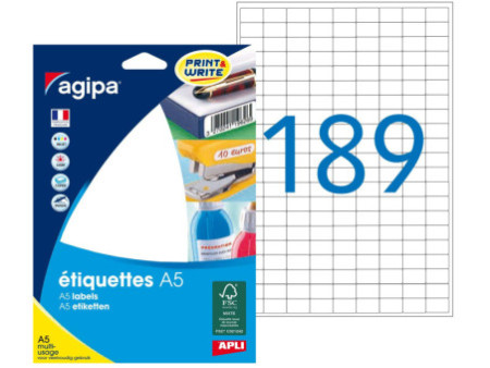 agipa Etiquette universelle, 9 x 13 mm, blanc
