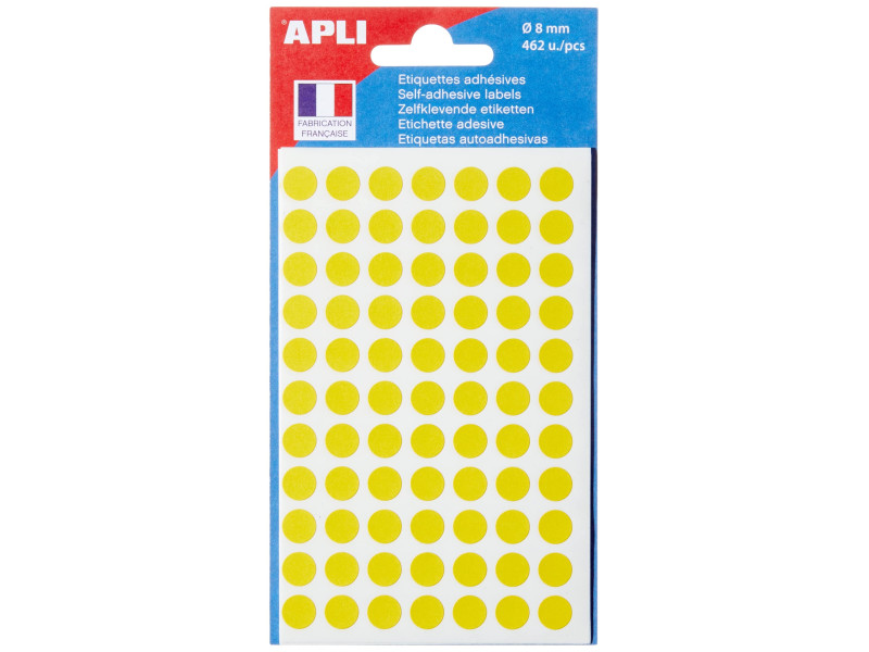APLI Pastille de signalisation, diamètre: 8 mm, jaune