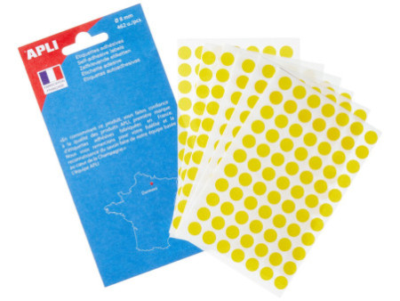 APLI Pastille de signalisation, diamètre: 8 mm, jaune