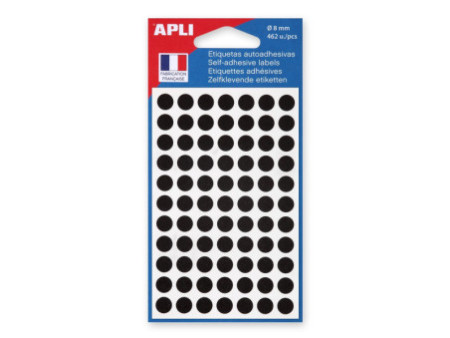 APLI Pastille de signalisation, diamètre: 8 mm, noir
