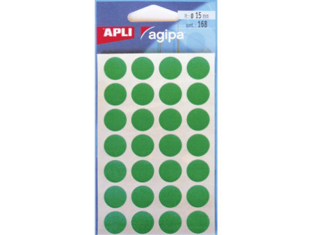 APLI Pastille de signalisation, diamètre: 15 mm, vert