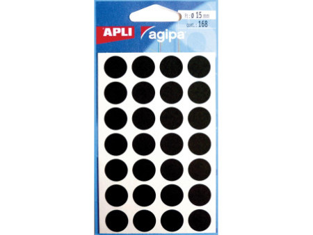 APLI Pastille de signalisation, diamètre: 15 mm, noir