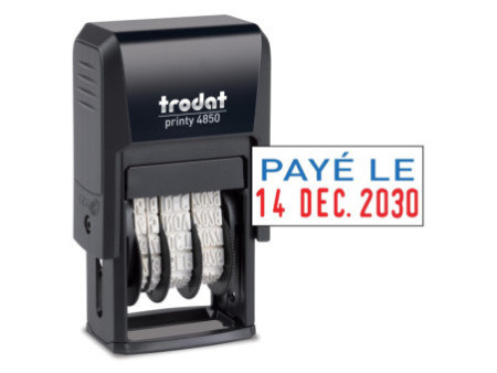 trodat Tampon dateur Printy Dater 4850L, 'PAYÉ LE' (FR)
