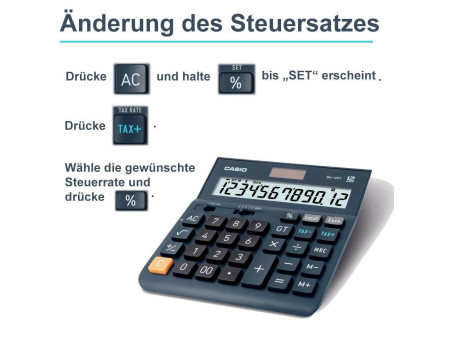 CASIO Calculatrice de bureau DF-12ET, 12 chiffres, noir
