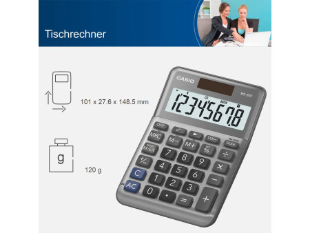 CASIO Calculatrice de bureau MS-80F, 8 chiffres, argent