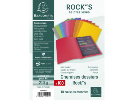 EXACOMPTA Chemises ROCK'S, A4, assorti