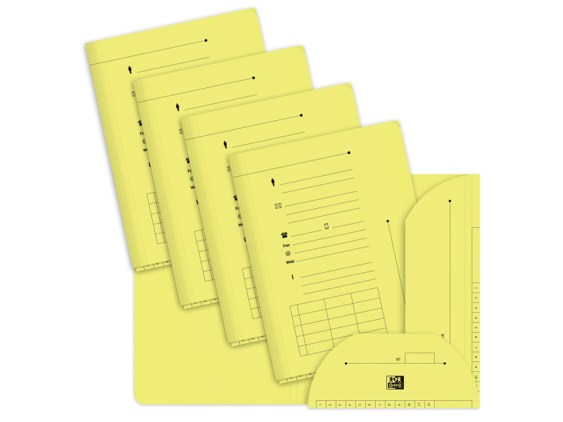 Oxford Chemise sous-dossier PASTEL, 2 rabats, A4, jaune