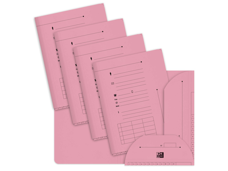 Oxford Chemise sous-dossier PASTEL, 2 rabats, A4, rose