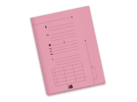 Oxford Chemise sous-dossier PASTEL, 2 rabats, A4, rose