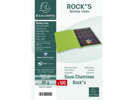 EXACOMPTA Sous-chemises ROCK'S, 220 x 310 mm, ocre