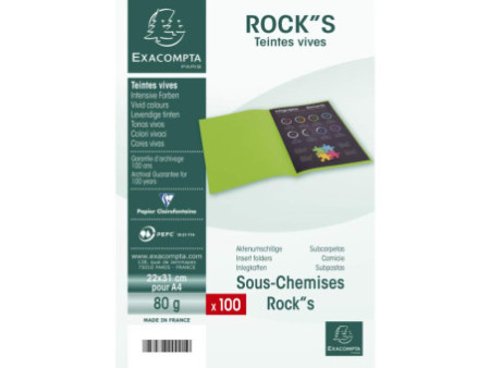 EXACOMPTA Sous-chemises ROCK'S, 220 x 310 mm, violet