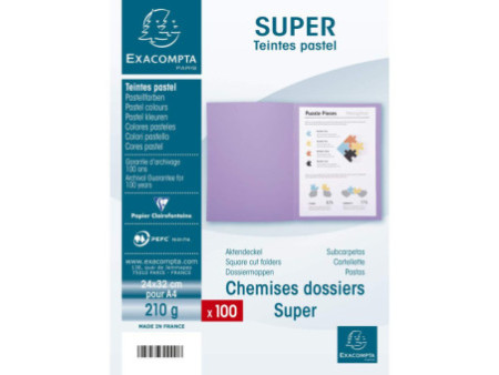 EXACOMPTA Chemises SUPER 250, A4, gris