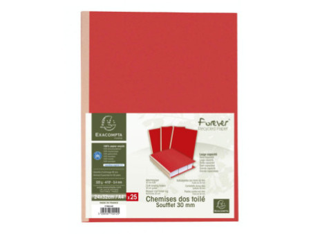 EXACOMPTA Chemise à soufflet, en carton, 320 g/m2, rouge