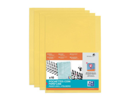 ELBA Pochettes coins M Star, en film solide PVC 0,15mm,jaune