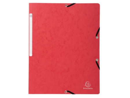 EXACOMPTA Chemise à élastiques, A4, carton, rouge