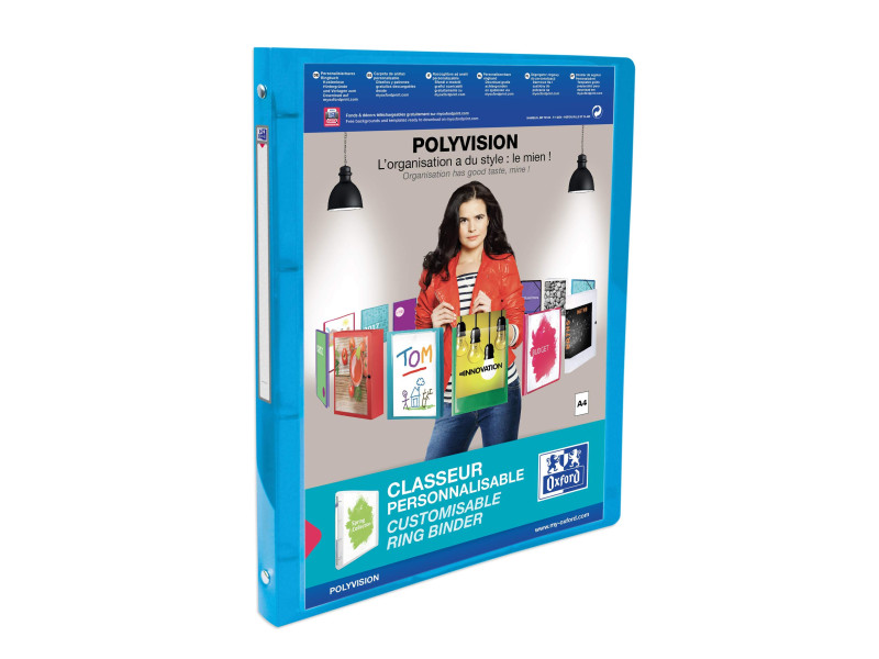 Oxford Classeur personnalisable POLYVISION, 20 mm, bleu