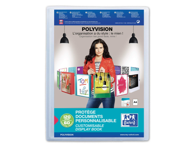 Oxford Protège-documents POLYVISION, A4, 60 pochettes