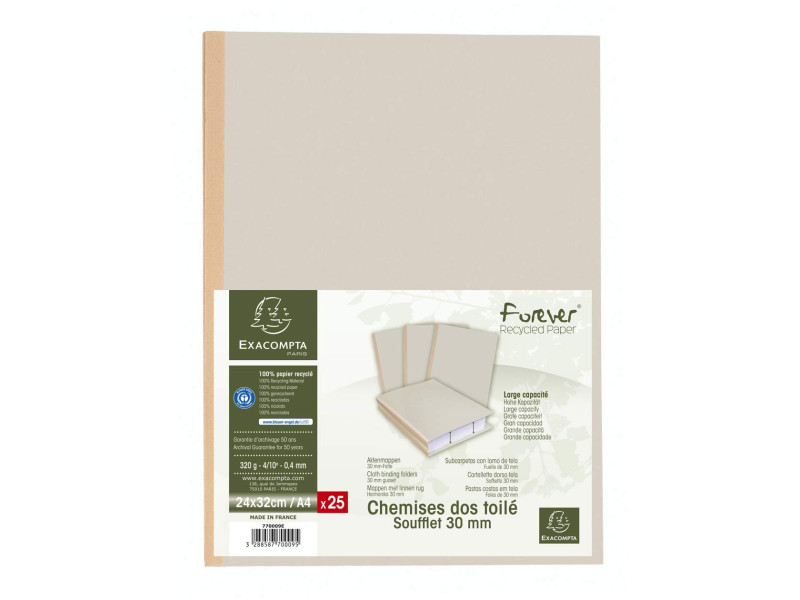 EXACOMPTA Chemise à soufflet, en carton, 320 g/m2, gris