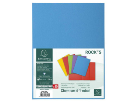 EXACOMPTA Chemises ROCK'S, A4, 1 rabat, bleu