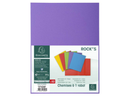 EXACOMPTA Chemises ROCK'S, A4, 1 rabat, violine