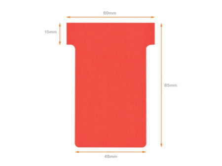 nobo Fiche T, indice 2 / 60 mm, 170 g/m2, rouge