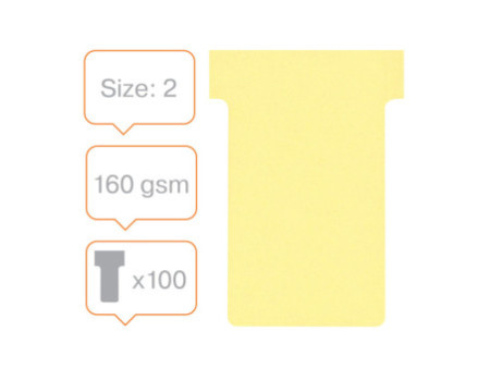 nobo Fiche T, indice 2 / 60 mm, 170 g/m2, jaune