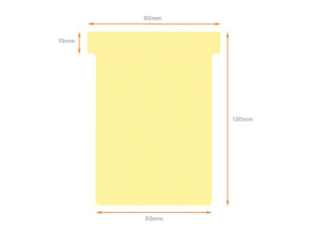 nobo Fiche T, indice 3 / 92 mm, 170 g/m2, jaune