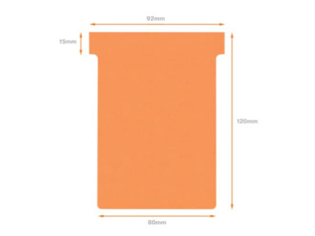 nobo Fiche T, indice 3 / 92 mm, 170 g/m2, orange