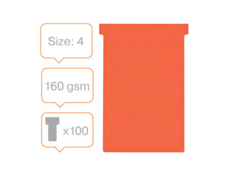 nobo Fiche T, indice 4 / 124 mm, 170 g/m2, rouge