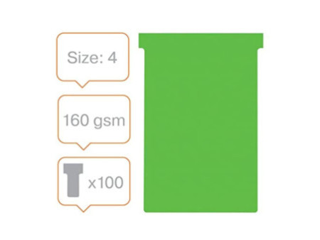nobo Fiche T, indice 4 / 124 mm, 170 g/m2, vert
