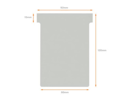 nobo Fiche T, indice 3 / 92 mm, 170 g/m2, gris