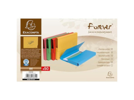 EXACOMPTA Pochette documents FOREVER, A4, assorti