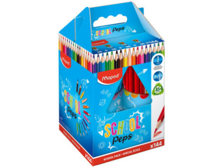 Maped Crayons de couleur COLOR'PEPS, pack scolaire de 144