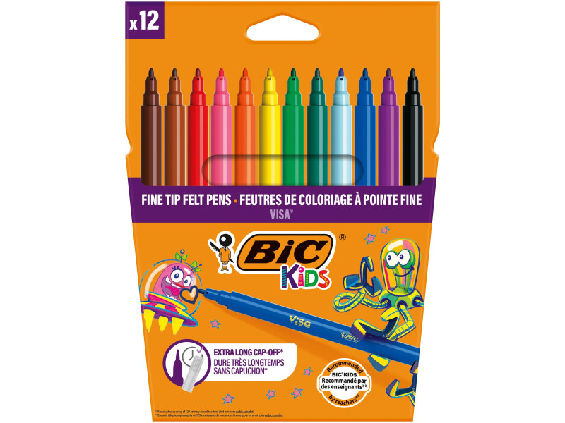 BIC KIDS Feutre Visa, étui en carton de 12