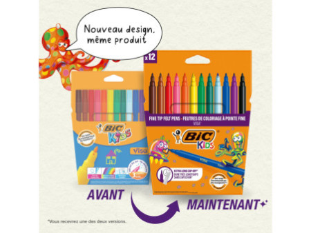 BIC KIDS Feutre Visa, étui en carton de 12