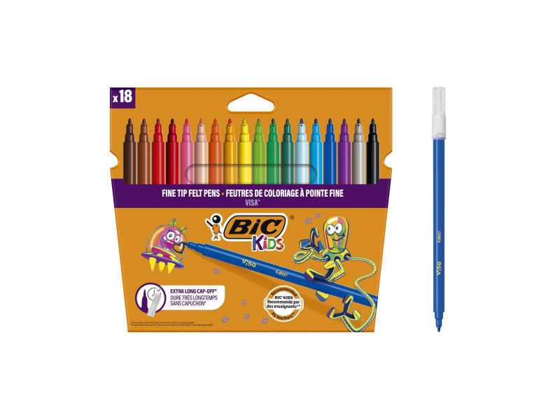 BIC KIDS Feutre Visa, étui en carton de 18