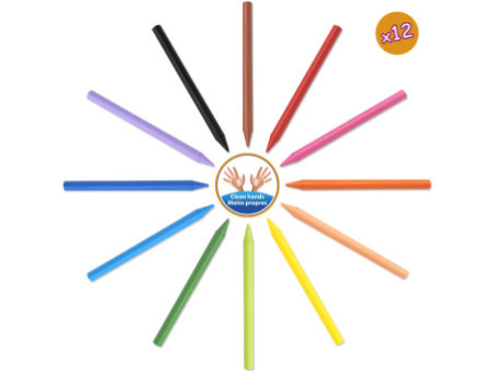 BIC Crayon de cire Plastidecor, étui en carton de 12