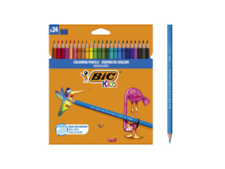 BIC KIDS Crayons de couleur Tropicolors, étui en carton