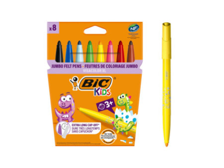 BIC KIDS Feutre Visacolor XL ecolutions, étui en carton de 8