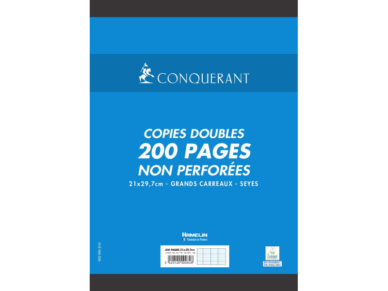 CONQUERANT SEPT Copies doubles, A4, Seyès, 200 pages