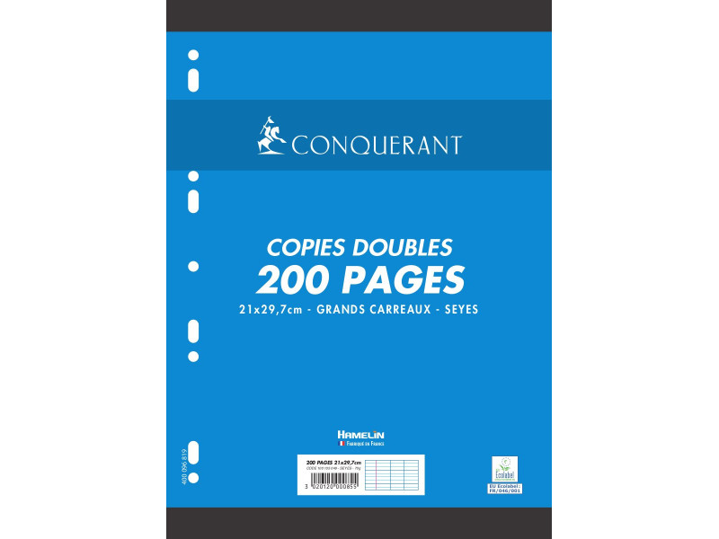 CONQUERANT SEPT Copies doubles, A4, Seyès, 200 pages