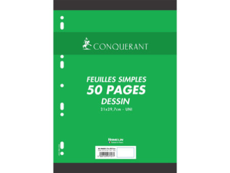 CONQUERANT SEPT Feuillets mobiles de dessin 210 x 297 mm