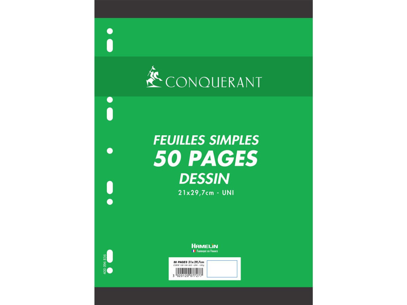 CONQUERANT SEPT Feuillets mobiles de dessin 210 x 297 mm