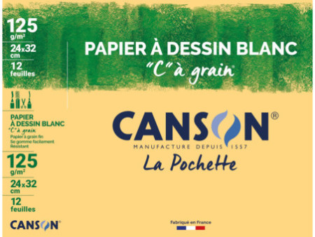 CANSON Papier à dessin 'C' à grain, 320 x 240 mm, 125 g/m2