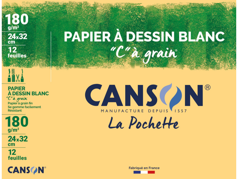 CANSON Papier à dessin 'C' à grain, 320 x 240 mm, 180 g/m2